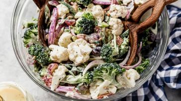 broccoli-cauliflower-salad-with-bacon-(whole30)