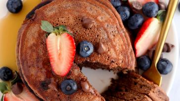 healthy-chocolate-chocolate-chip-pancakes