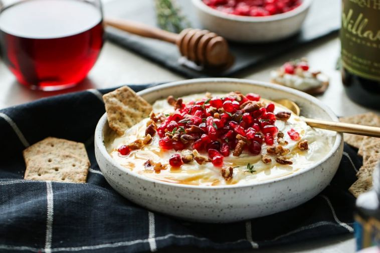 honey-whipped-goat-cheese-with-pomegranate