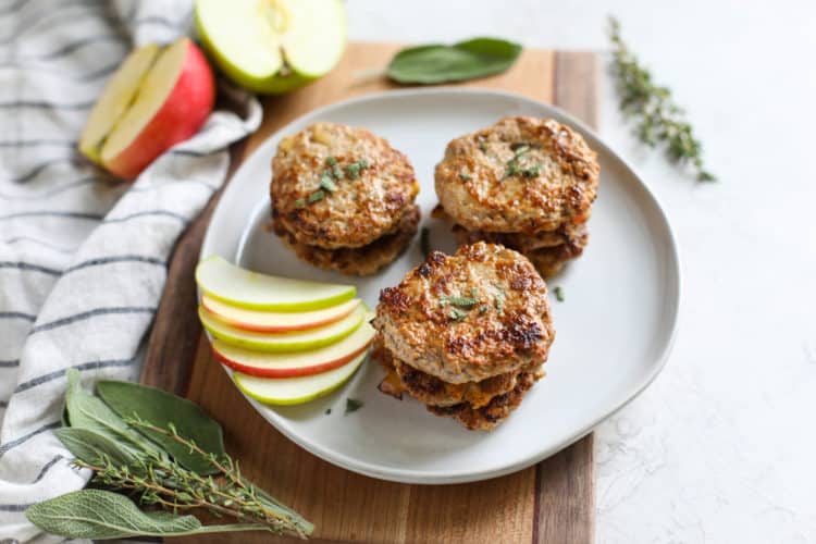 turkey-sausage-patties-with-apple
