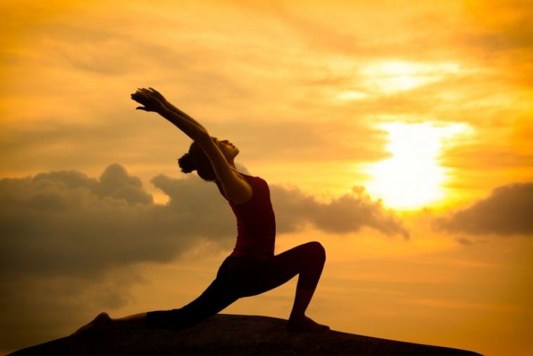 woman performing yoga
