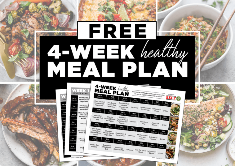 4-Week Healthy Meal Plan (FREE!) + Workout Challenge | 🥗 the HEALTH King