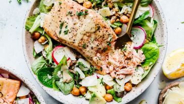 salmon-caesar-salad-grain-bowl