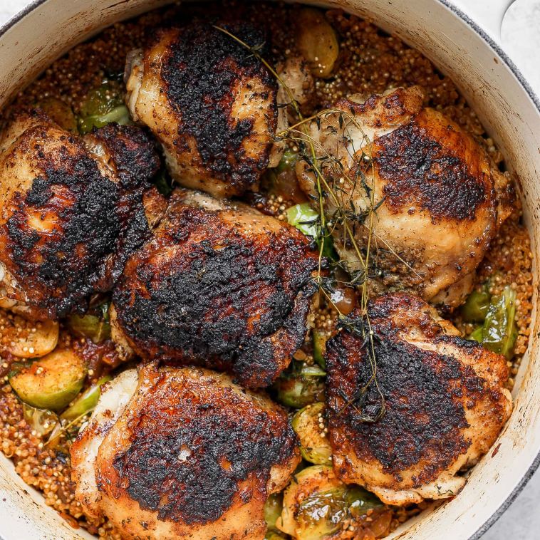 dutch-oven-chicken-thighs-with-brussels-sprouts