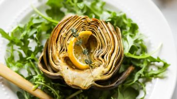 roasted-artichokes-with-lemon-shallot-vinaigrette