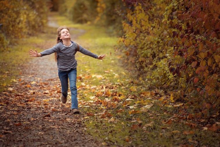 child running outside