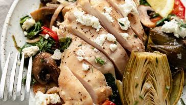 sheet-pan-artichoke-chicken-with-goat-cheese