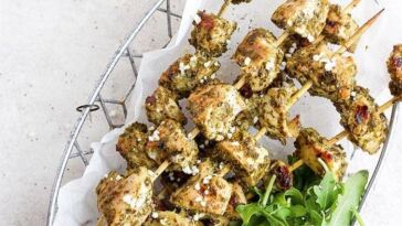 grilled-pesto-chicken-skewers