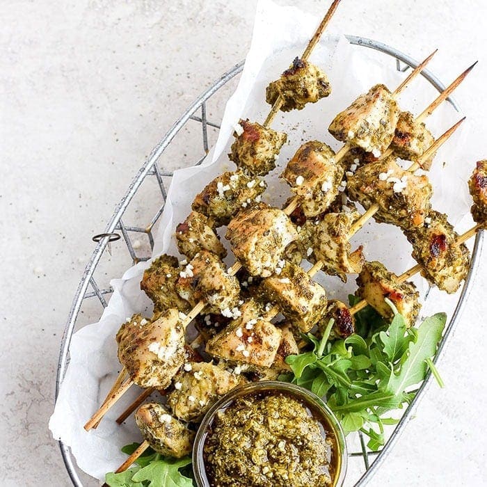 grilled-pesto-chicken-skewers